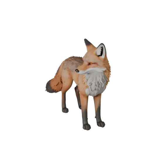 Высокополигональная 3D-модель серой лисы STL, изометрический вид, готовая к печати фигурка животного с ритмом ног, объемом пл