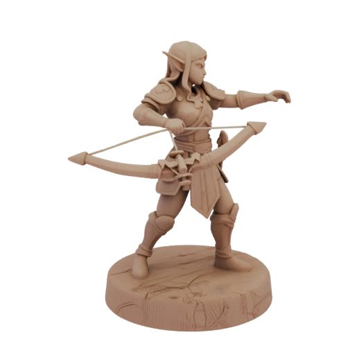 Фэнтези Эльф Лучник Миниатюра STL - Зарядка