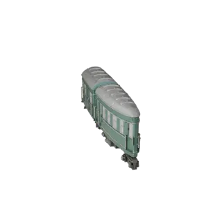 Винтажный пассажирский поезд 3D модель для Blender - Реалистичная