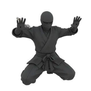 3D модель ниндзя на колене