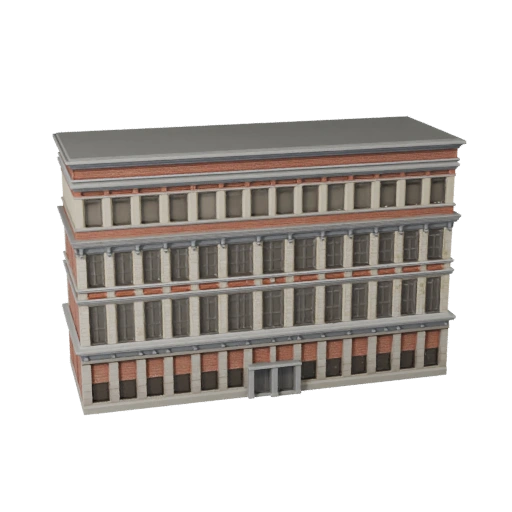 Industrielle Fassade 3D-Modell für Unity - Echtzeit-Spiel-Asset