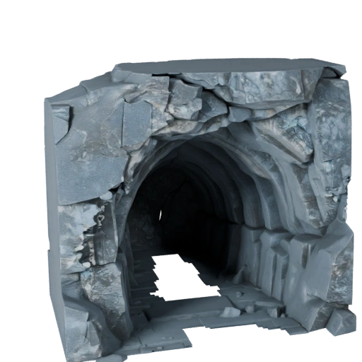 High Poly Ice Cave Passage 3D Cinematic Detail Asset