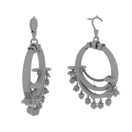 Chandelier Hoop Earrings 3D Asset for Hero Renders