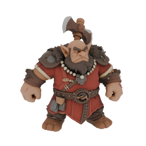 Фэнтези Королевский Гном Варвар Миниатюра STL