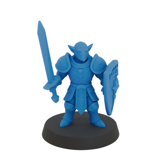Фэнтези миниатюра темного эльфа паладина STL