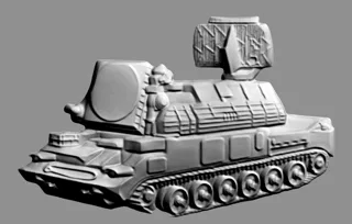 3D-модель барельефа советской зенитно-ракетной установки ЗРК «Тор» в высоком рельефе