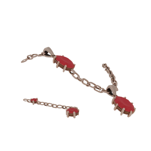 Detailed Ruby Necklace 3D Asset for Studio Renders