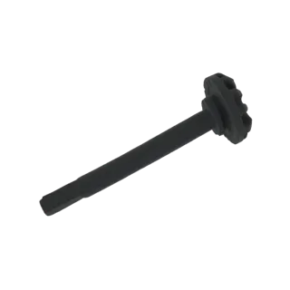 3D модель черной рукоятки взвода AR-15 с текстурированным, зубчатым рычагом, представленная на белом фоне.