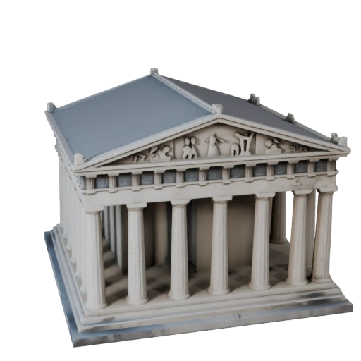 Modello 3D Partenone STL Stampabile - Asset in Scala per Mockup in Scala