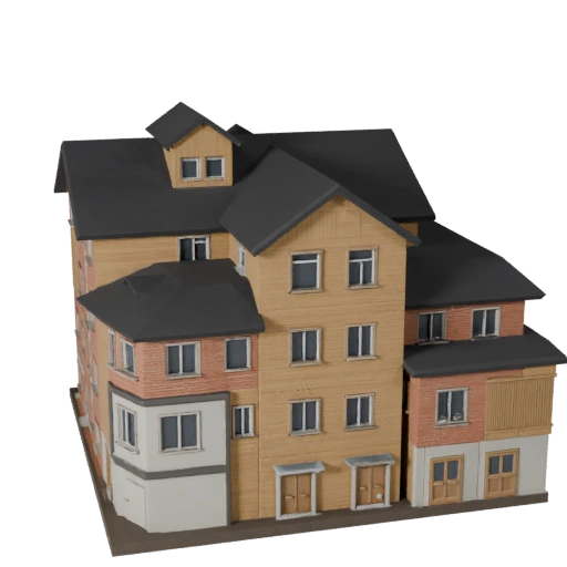 Стилизованный пляжный дом 3D модель - игровой ресурс для архитектуры