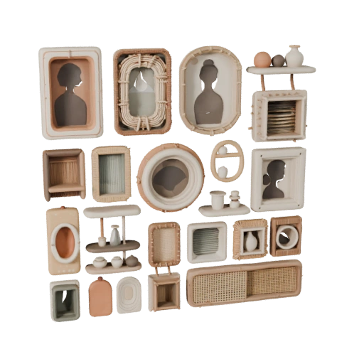 Stylized Boho Wall Art 3D Asset for Casual Engines