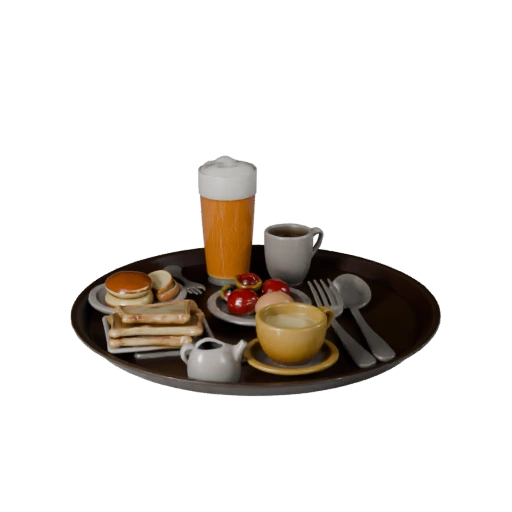 Banquet Breakfast Tray 3D Model for Cinema Studios