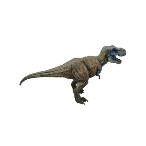 3D модель агрессивного динозавра Тираннозавра Рекса с открытой пастью и повернутой головой, демонстрирующая детализированную
