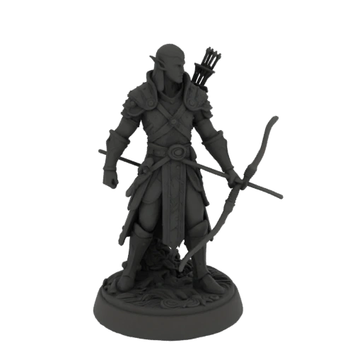 Фэнтези миниатюра темного эльфа рейнджера STL - Страж