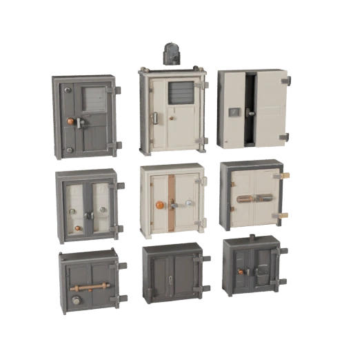 Modern Locked Door Panel 3D Asset for Casual Games