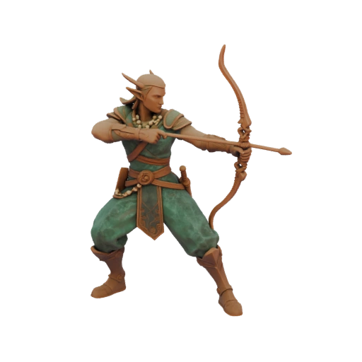 Фэнтези Древний Эльф Лучник Миниатюра STL