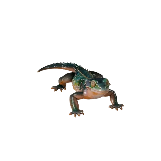 Реалистичная 3D модель геккона, вид сбоку, рендер дикой природы, готовый к анимации ассет животного со складками кожи, формам