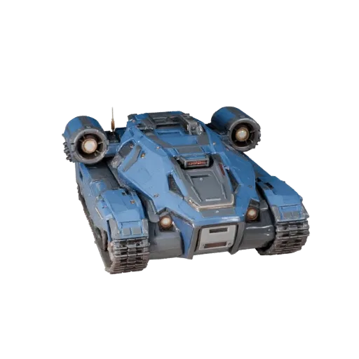 Готовая к игре 3D-модель танка Sci-Fi, вид в студии с трех четвертей, готовый к производству актив транспортного средства с ф