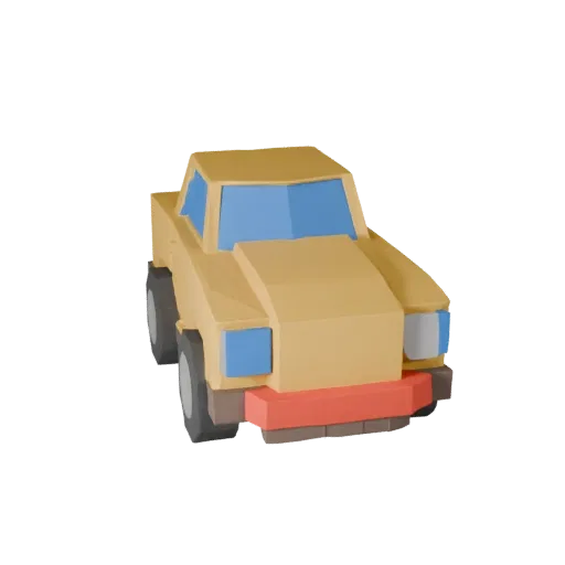 Низкополигональный городской автомобиль 3D модель для Unity и Unreal PBR Asset