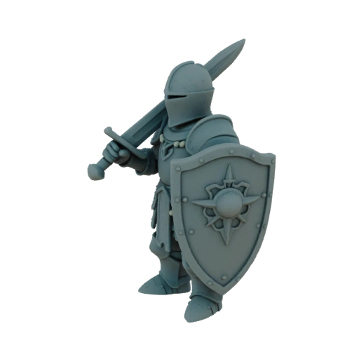 Средневековый паладин миниатюра STL - Оборонительная