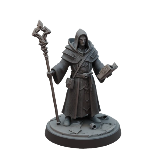 Миниатюра волшебника в стиле темного фэнтези STL