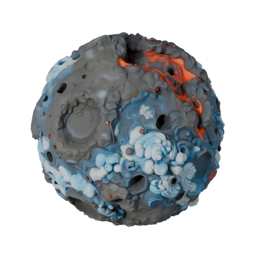 Lava Asteroid Field 3D Game Asset for Engine Levels
