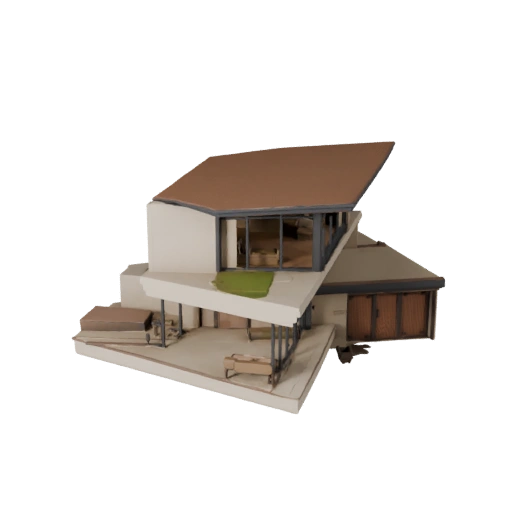 Стилизованная роскошная вилла 3D модель - игровой ресурс для архитектуры