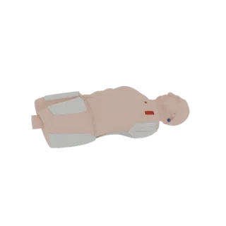 3D-модель тренажера для сердечно-легочной реанимации "Полевой" для обучения, трехчетвертной рендер, показывающий нейтральный