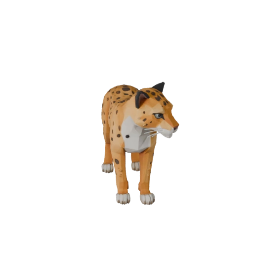 Низкополигональный 3D гепард - Игровой ассет для Unity с FBX | Бесплатно