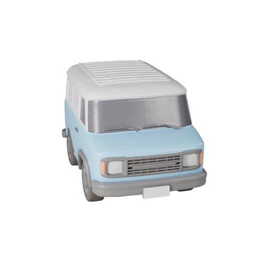 Ретро фургон 3D модель для Unity - Низкополигональный игровой ресурс (Legacy)
