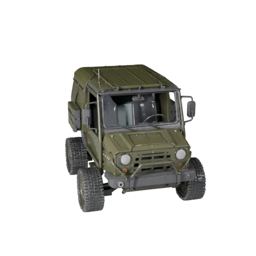 Военный джип 3D модель для Unity - Низкополигональный игровой ассет