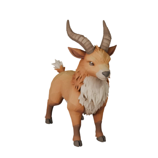 Низкополигональная 3D модель газели - игровой ресурс Unity с FBX | Бесплатно