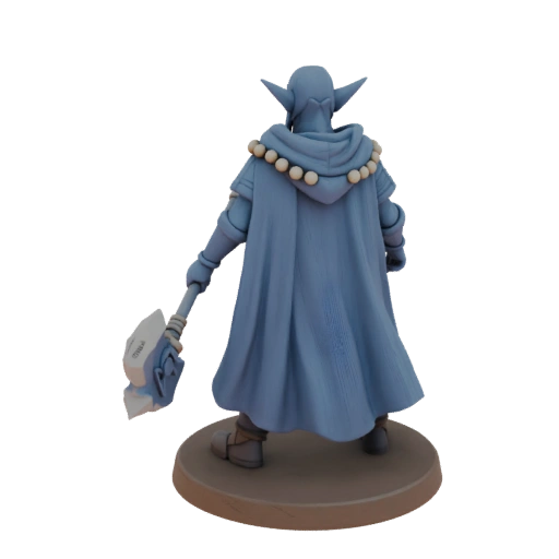 Фэнтези Эльф Клирик Миниатюра STL - Оборонительная
