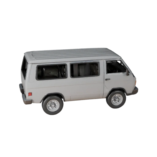 Винтажный фургон 3D модель для Unity - Низкополигональная игра