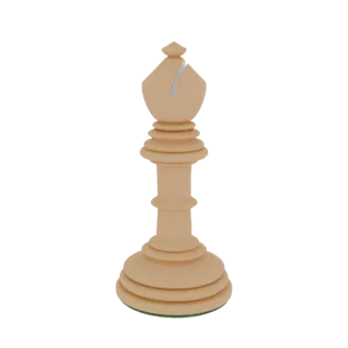 Классическая деревянная фигура слона для шахмат 3D Модель