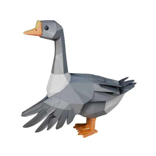 Низкополигональный гусь 3D модель - Игровой ассет Unity с FBX | Бесплатно
