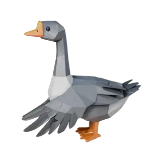 Низкополигональный гусь 3D модель - Игровой ассет Unity с FBX | Бесплатно
