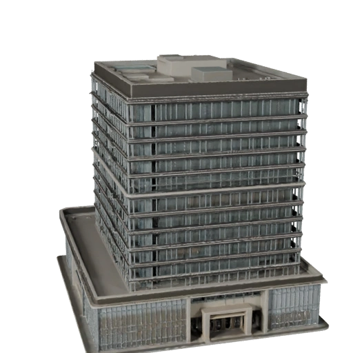 Стеклянное офисное здание 3D модель для Unreal - Asset реального времени