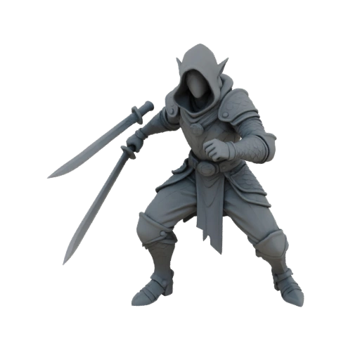 Фэнтези Эльф Изгой Миниатюра STL - Оборонительная