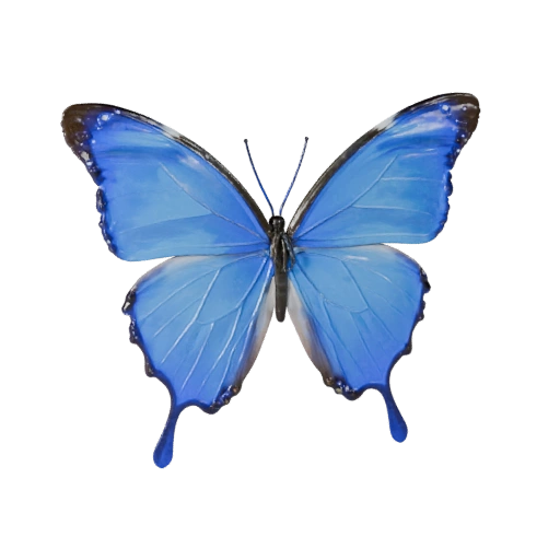 Реалистичная 3D модель бабочки голубой морфо - PBR ресурс для | PBR