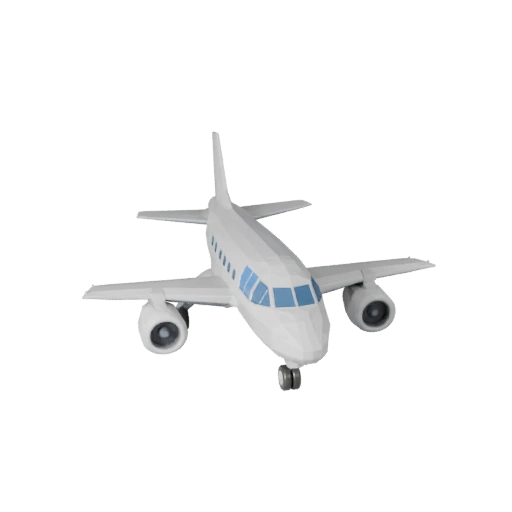 Низкополигональный грузовой самолет 3D модель для игр Unity и Unreal