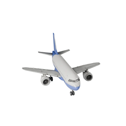 3D модель лайнера в стиле боинг - готов к игре PBR