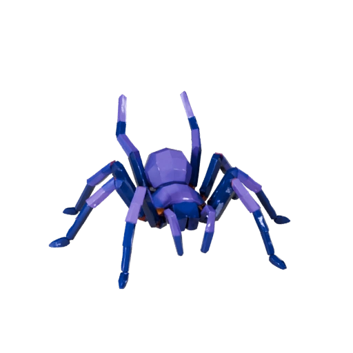 Низкополигональный 3D-модель тарантула - Игровой ассет для Unity с FBX | PBR