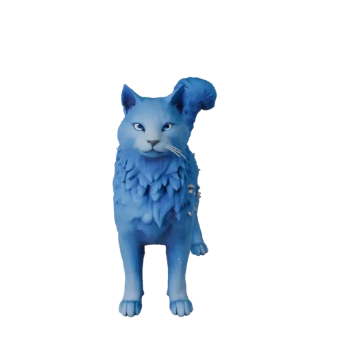 3D модель Russian Blue, вид сбоку игровой камеры, готовый для Unity ассет животного с балансом позы, анатомическими ориентира