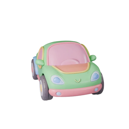 نموذج سيارة كهربائية كرتونية ثلاثي الأبعاد - أصل لعبة منمق (Legacy)