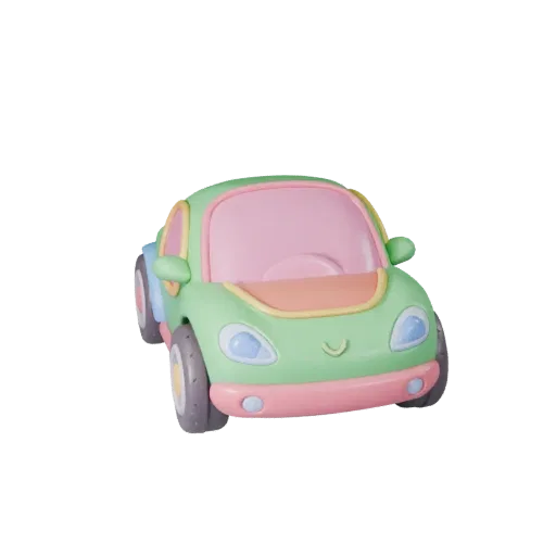 Мультяшный электромобиль 3D модель - Стилизованный игровой ресурс