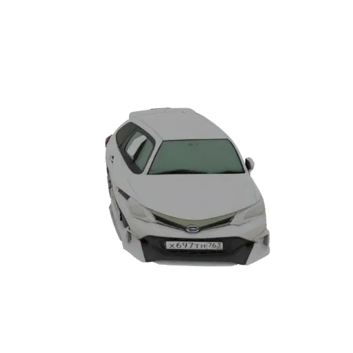 3D модель белого минивэна Toyota Sienna вид спереди.