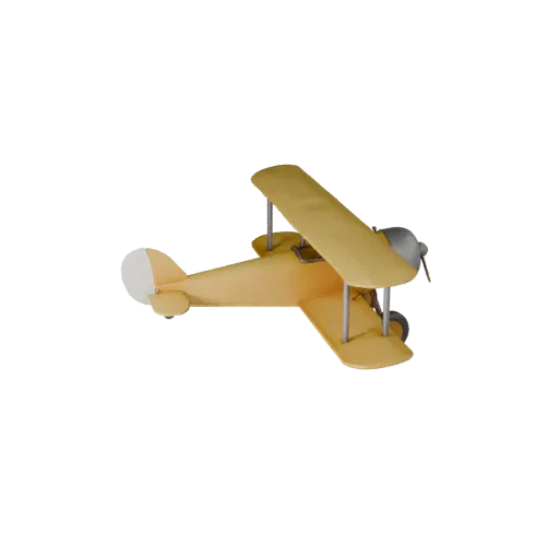 3D-модель самолета Винтажный биплан STL, изометрический вид, готовый к печати объект транспортного средства с балансом крылье