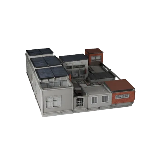 Модульный строительный комплект, готовый к Blender 3D модель, вид рендера студии Blender, показывающий материалы модульного с