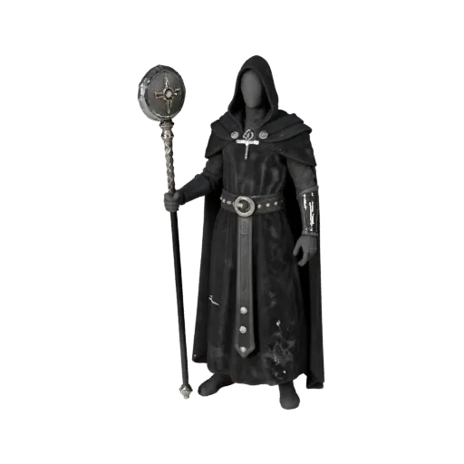 Sci Fi Cleric 3D модель персонажа, вид из вьюпорта движка, готовый для Unreal Engine ассет со статичной позой и PBR
